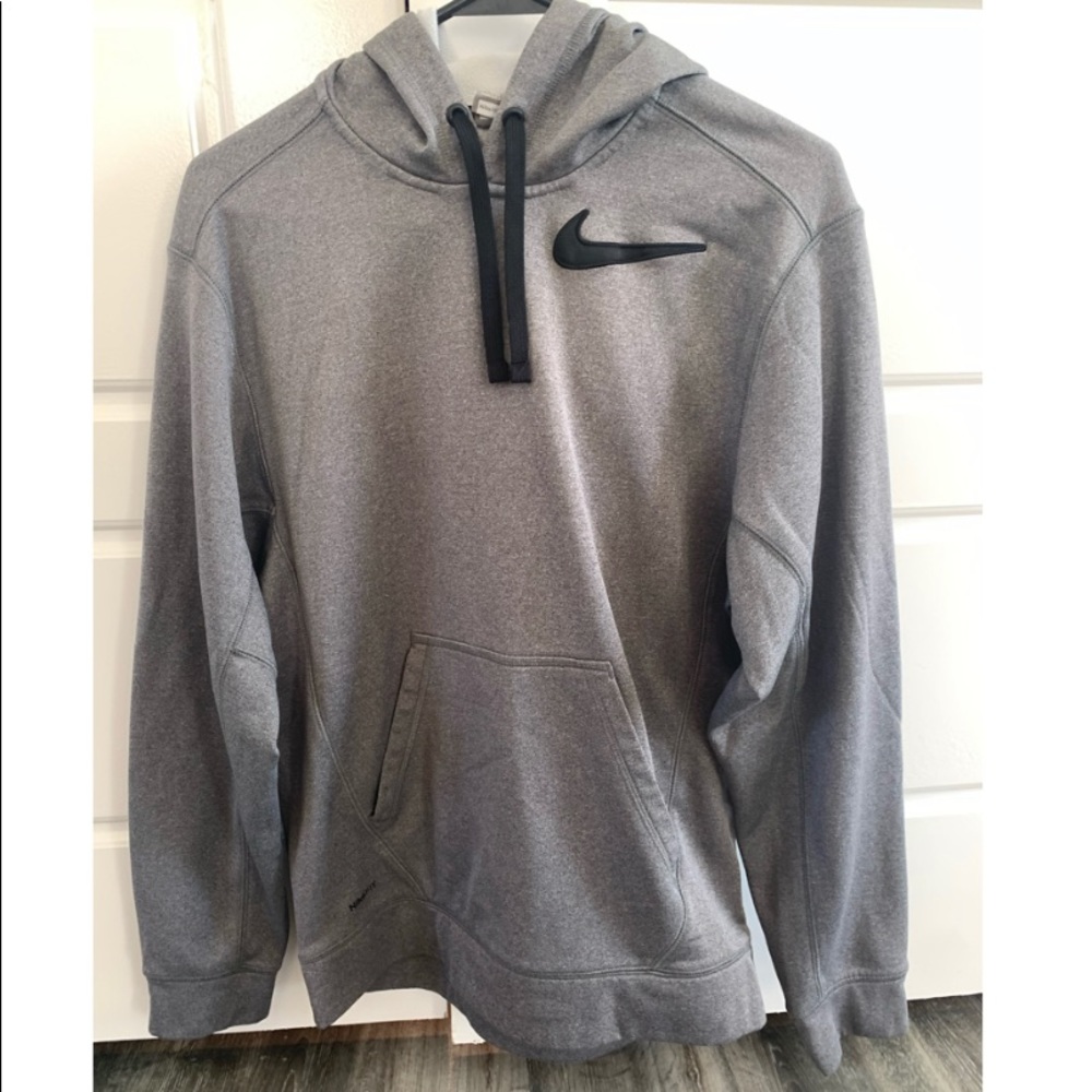 Men’s Nike sz Small grey hoodie sweatshirt big swoosh🙌🏻L@@K